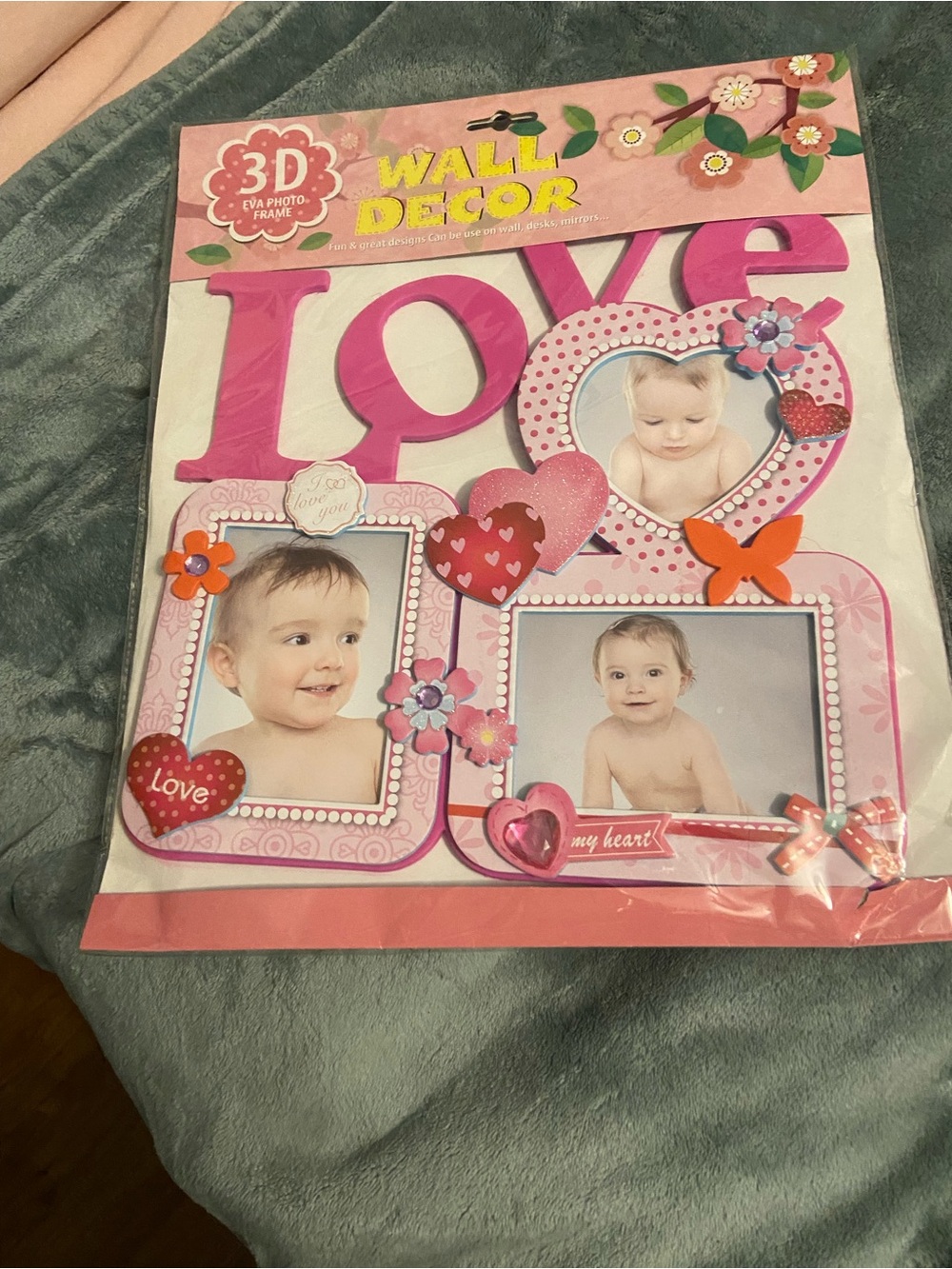 Love 3D Wall Photo Frame Decor - Pink
